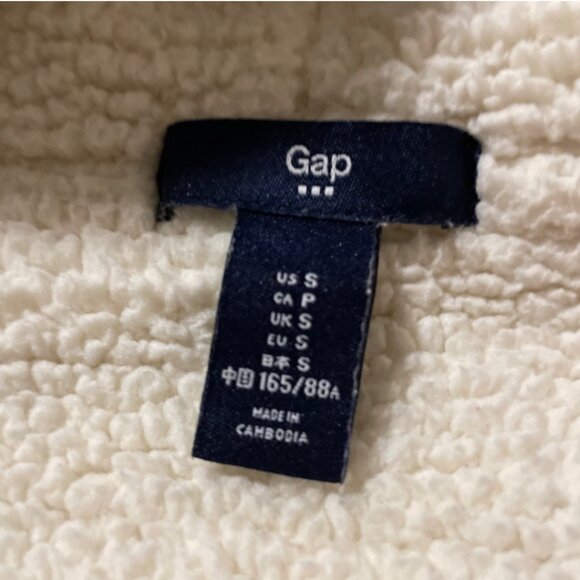GAP Logo sherpa lined full zip hoodie grey size small - Picture 13 of 16